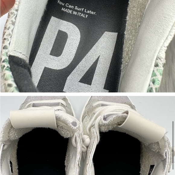 P448 Thea Glamour Sneakers white platform shoes glitter sparkle lace up - Picture 4 of 6